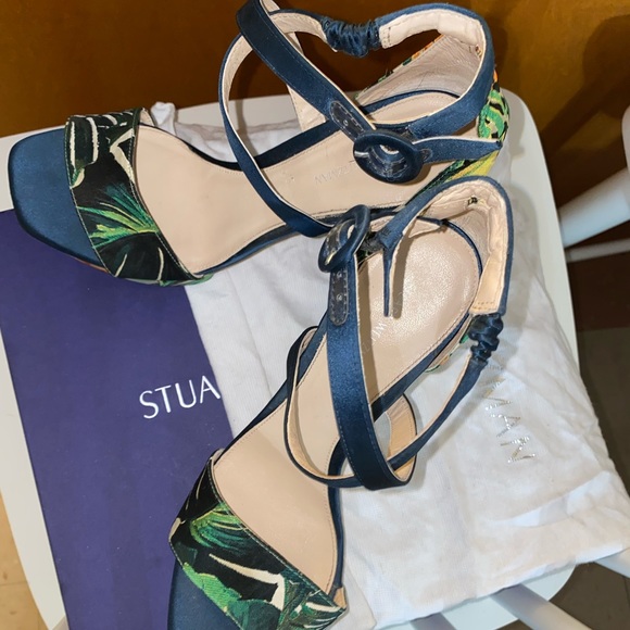 Stuart Weitzman
Women's green Botanic Jacquard block heel sandals - Picture 14 of 14